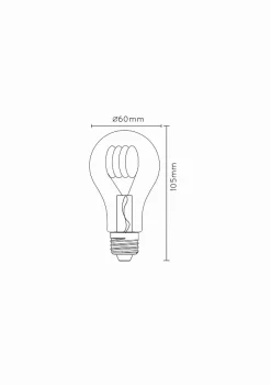 Lucide A60 - Ampoule filament - 6 cm - LED Dim. - E27 - 1x4,9W 2200K - Ambre