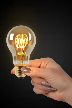 Lucide A60 - Ampoule filament - 6 cm - LED Dim. - E27 - 1x4,9W 2200K - Ambre