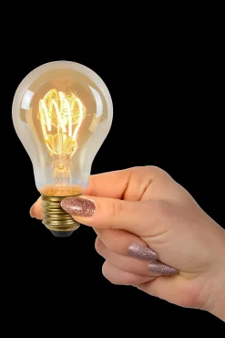 Lucide A60 TWILIGHT SENSOR - Ampoule filament - 6 cm - LED - E27 - 1x4W 2200K - Détecteur Jour/Nuit - Ambre