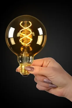 Lucide G95 - Ampoule filament - 9,5 cm - LED Dim. - E27 - 1x4,9W 2200K - Ambre