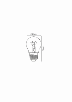 Lucide G45 - Ampoule filament - 4,5 cm - LED Dim. - E27 - 1x3W 2200K - Ambre