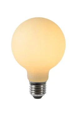 Lucide G80 - Ampoule filament - 8 cm - LED Dim. - E27 - 1x4,9W 2700K - Opalin