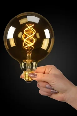 Lucide G125 - Ampoule filament - 12,5 cm - LED Dim. - E27 - 1x4,9W 2200K - Ambre