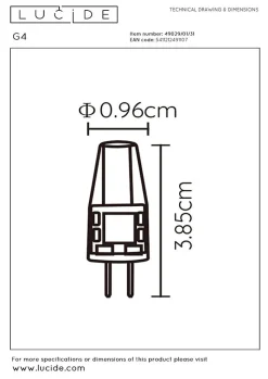 Lucide G4 - Ampoule led - 0,9 cm - LED - G4 - 1x1,5W 2700K - Transparent