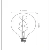 Lucide G80 Class A - Ampoule filament - 8 cm - LED - E27 - 1x7W 2700K - Transparent