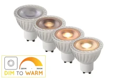 Lucide MR16 - Ampoule led - 5 cm - LED Dim to warm - GU10 - 1x5W 2200K/3000K - Blanc