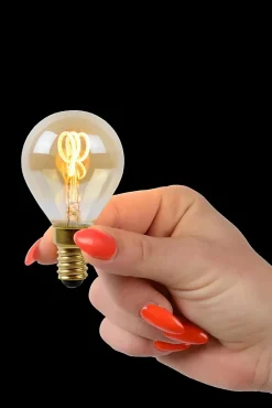 Lucide P45 - Ampoule filament - 4,5 cm - LED Dim. - E14 - 1x3W 2200K - Ambre