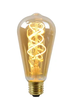 Lucide ST64 - Ampoule filament - 6,4 cm - LED Dim. - E27 - 1x4,9W 2200K - Ambre