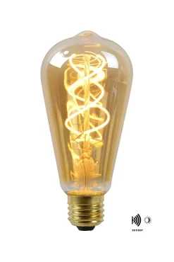 Lucide ST64 TWILIGHT SENSOR - Ampoule filament - 6,4 cm - LED - E27 - 1x4W 2200K - Détecteur Jour/Nuit - Ambre