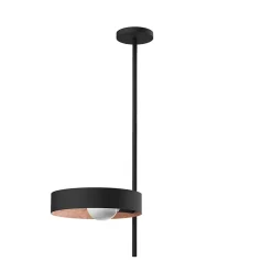 LUMICOM - ALLEY Plafonnier, 1XE27, max 42W, métal, noir/feuille cuivre, 30cm