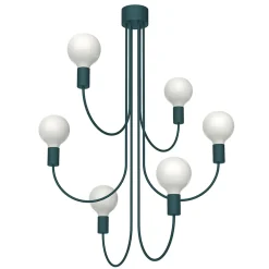 LUMICOM - AMERICA Plafonnier, 6XE27, max 42W, métal, bleu méditerranéen, 60cm