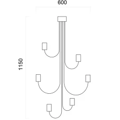 LUMICOM - AMERICA Plafonnier, 6XE27, max 42W, métal, vert iceberg, 60cm