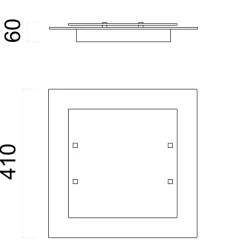 LUMICOM - ARDESIA Plafonnier, LED INTEGREE, 18W, 4000K, pierre d'ardoise, verre, 40x40cm
