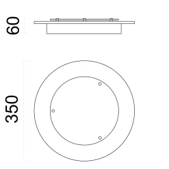 LUMICOM - ARDESIA Plafonnier, LED INTEGREE, 12W, 4000K, pierre d'ardoise, verre, 35cm