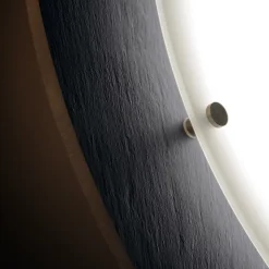 LUMICOM - ARDESIA Plafonnier, LED INTEGREE, 12W, 4000K, pierre d'ardoise, verre, 35cm