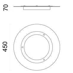 LUMICOM - BETON Plafonnier, LED INTEGREE, 18W, 4000K, béton, verre, 45cm