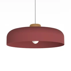 LUMICOM - BOIS Suspension, 1XE27, max 42W, métal, cowhide red, D40cm