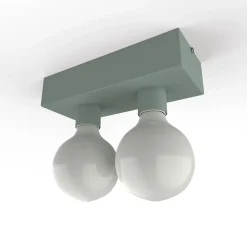LUMICOM - BOSTON M Plafonnier, 2XE27, max 42W, métal, vert iceberg, 10X25cm