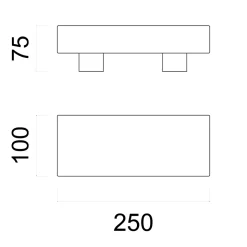 LUMICOM - BOSTON M Plafonnier, 2XE27, max 42W, métal, noir mat, 10X25cm