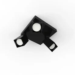 LUMICOM - BRINCK Q Plafonnier, 3X GU10, max 33W, métal, noir brillant, L.25cm