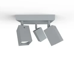 LUMICOM - BRINCK Q Plafonnier, 3X GU10, max 33W, métal, gris, L.25cm