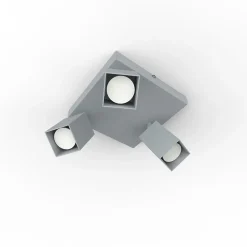 LUMICOM - BRINCK Q Plafonnier, 3X GU10, max 33W, métal, gris, L.25cm