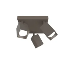 LUMICOM - BRINCK Q Plafonnier, 3X GU10, max 33W, métal, gris tourterelle brillant, L.25cm