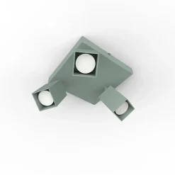 LUMICOM - BRINCK Q Plafonnier, 3X GU10, max 33W, métal, vert iceberg, L.25cm