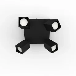 LUMICOM - BRINCK Q Plafonnier, 4X GU10, max 33W, métal, noir, L.25cm