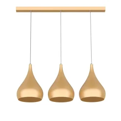 LUMICOM - CALICE LINEARE Suspension, 3x E27, max 42W, métal, anodic gold, D. 20cm