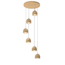 LUMICOM - CAMPANELLA COMPO Suspension, 6X GU10, max 33W, métal, anodic gold, D.12cm