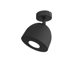 LUMICOM - CAMPANELLA Plafonnier, 1X GU10, max 33W, métal, noir, D.12cm