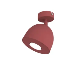 LUMICOM - CAMPANELLA Plafonnier, 1X GU10, max 33W, métal, rouge cowhide, D.12cm