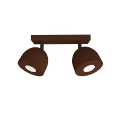 LUMICOM - CAMPANELLA Plafonnier, 2X GU10, max 33W, métal, corten, D.12cm