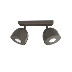 LUMICOM - CAMPANELLA Plafonnier, 2X GU10, max 33W, métal, gris tourterelle brillant, D.12cm