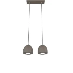 LUMICOM - CAMPANELLA Suspension, 2X GU10, max 33W, métal, gris tourterelle brillant, D.12cm