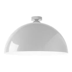 LUMICOM - CASSIS Plafonnier, 1XE27, max 42W, métal, blanc brillant/blanc mat, D60cm