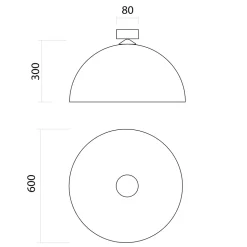 LUMICOM - CASSIS Plafonnier, 1XE27, max 42W, métal, blanc brillant/blanc mat, D60cm