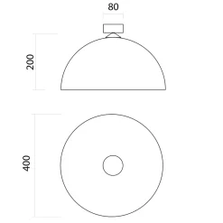 LUMICOM - CASSIS Plafonnier, 1XE27, max 42W, métal, blanc brillant/blanc mat, D40cm