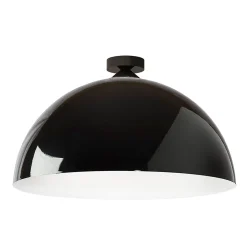 LUMICOM - CASSIS Plafonnier, 1XE27, max 42W, métal, noir brillant/blanc, D60cm
