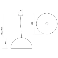 LUMICOM - CASSIS Suspension, 1XE27, max 42W, métal, rouge/blanc, D40cm