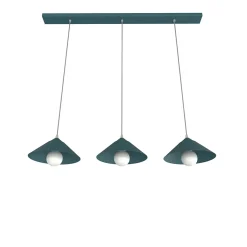 LUMICOM - CHAPEAU Binario, 3XE27, max 42W, métal, bleu méditerranèen, D25cm