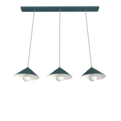 LUMICOM - CHAPEAU Binario, 3XE27, max 42W, metallo, blu mediterraneo/bianco, D25cm