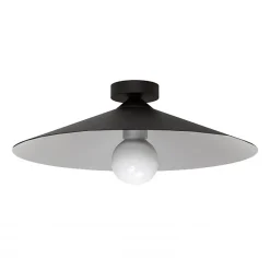 LUMICOM - CHAPEAU Plafonnier, 1XE27, max 42W, métal, noir mat/blanc, D40cm