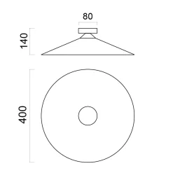 LUMICOM - CHAPEAU Plafonnier, 1XE27, max 42W, métal, marron corten/blanc, D40cm
