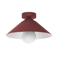 LUMICOM - CHAPEAU Plafonnier, 1XE27, max 42W, métal, rouge cowhide/blanc, D25cm