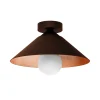 LUMICOM - CHAPEAU Plafonnier, 1XE27, max 42W, métal, marron corten/feuille cuivre, D25cm