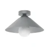 LUMICOM - CHAPEAU Plafonnier, 1XE27, max 42W, métal, gris, D25cm