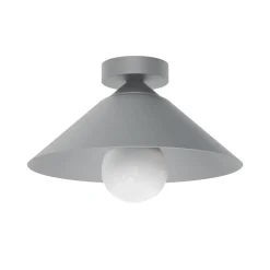 LUMICOM - CHAPEAU Plafonnier, 1XE27, max 42W, métal, gris, D25cm