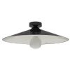 LUMICOM - CHAPEAU Plafonnier, 1XE27, max 42W, métal, noir brillant/blanc, D40cm